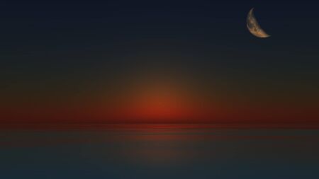 A computer generated image of the planet venus after sun setの写真素材