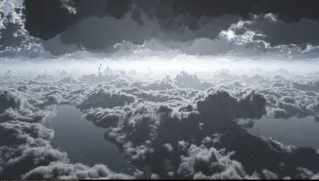 A computer generated image of dramatic cloudsの写真素材