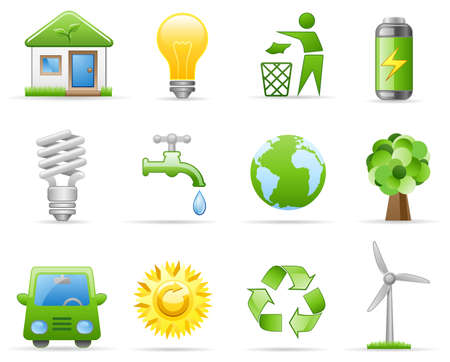 Icon set on a theme Environmentのイラスト素材