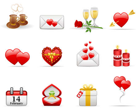 Valentine's Day icon setのイラスト素材