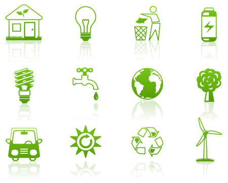 Environment green icon setのイラスト素材