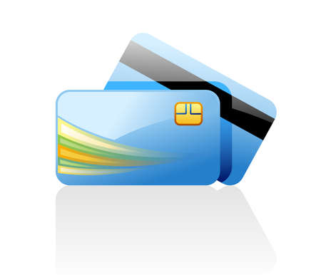 Credit cards isolated on white background.のイラスト素材