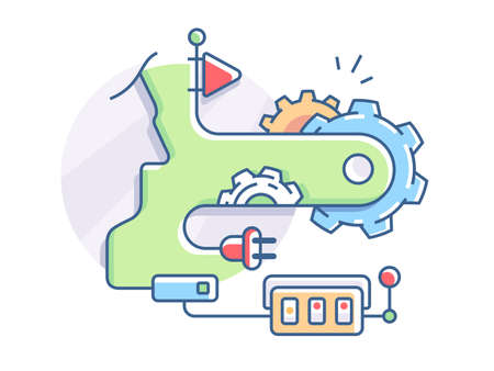 Setting of mechanical deviceのイラスト素材