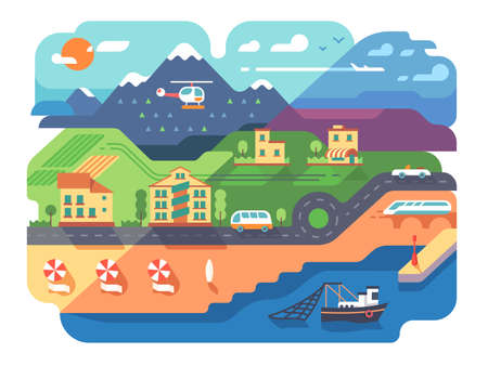 Coastal resort townのイラスト素材