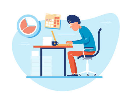 Working time at workplace.のイラスト素材