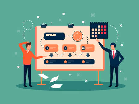 Team Development planning a project conceptual frameworkのイラスト素材