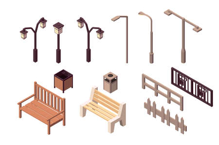 Collection isolated urban element of street environment for modern city.の写真素材