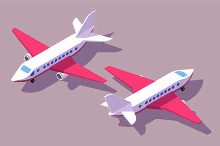 Set front and back view aircraft for transportation by air.の写真素材