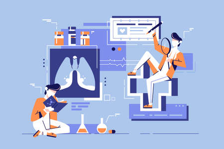 Young student man study medicine scienceのイラスト素材