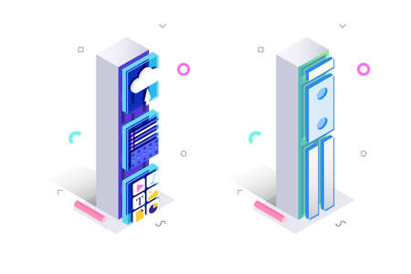 Letters I with social networks elementsのイラスト素材