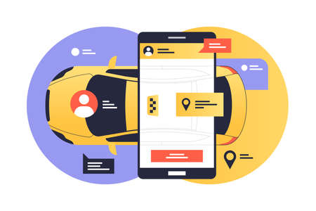 Mobile app for taxi callのイラスト素材