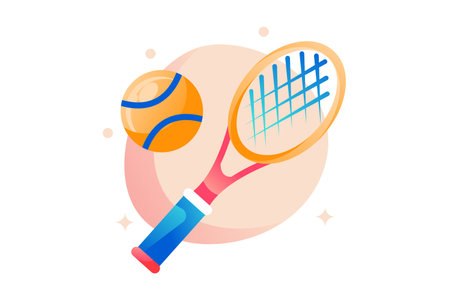 Tennis racket with tennisballのイラスト素材