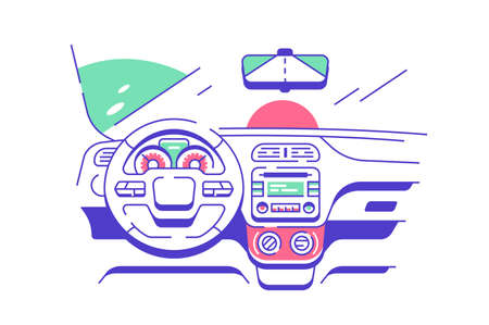 Driver seat in modern carのイラスト素材