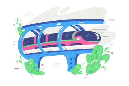 Fast public transport trainのイラスト素材