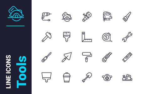 Tools for home repair works icons setのイラスト素材