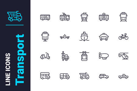 Cars and city transport icons setのイラスト素材