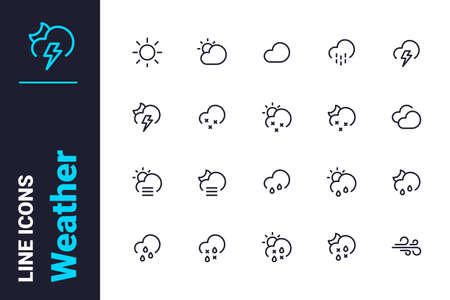 Meteorological weather forecast icons setのイラスト素材