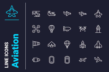 Air transportation icons setのイラスト素材