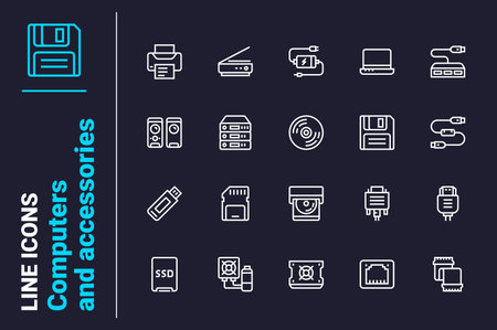 Modern digital devices icons setのイラスト素材
