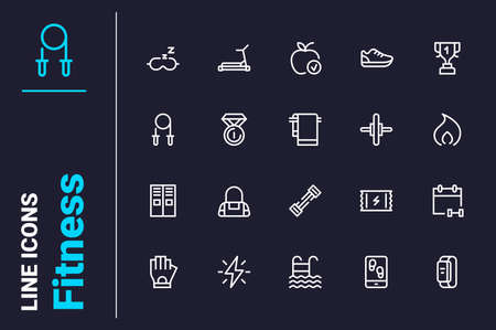 Healthy lifestyle and sport icons setのイラスト素材