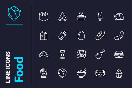 Food and drink related icons setのイラスト素材