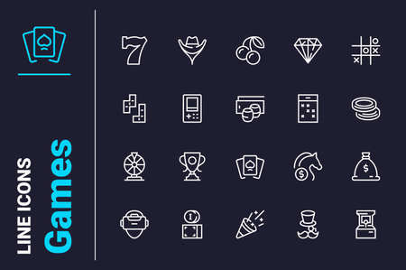 Games for fun pastime icons setのイラスト素材