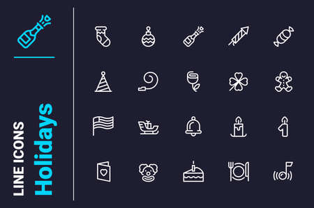 Decor symbols for holiday icons setのイラスト素材
