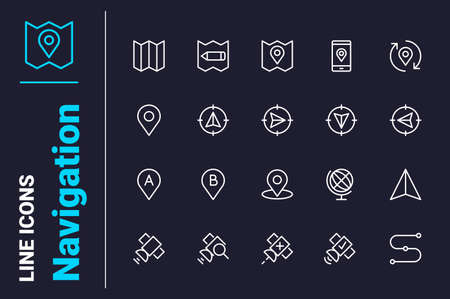 Route and navigation icons setのイラスト素材