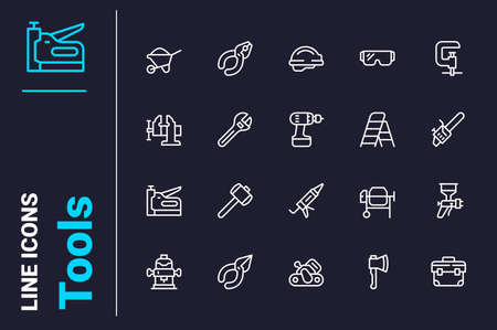 Tools for home repair works icons setのイラスト素材