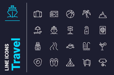 Tour and travel icons setのイラスト素材