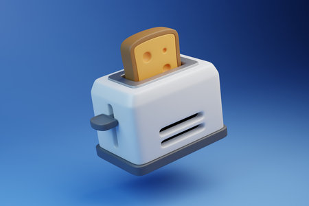 Toaster with toasted breadの写真素材