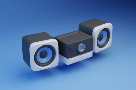 Audio system 3d rendered illustrationの写真素材