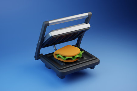 Kitchen grill device with toastの写真素材
