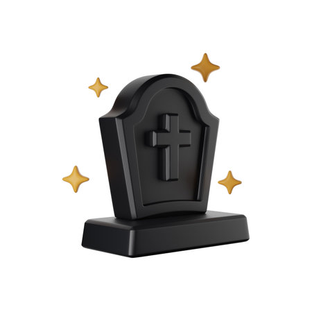Black memorial tombstone and starsの写真素材
