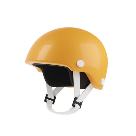 Classic yellow ski helmetの写真素材