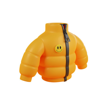 Orange warm winter jacketの写真素材