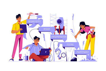 New startup steps of developmentのイラスト素材