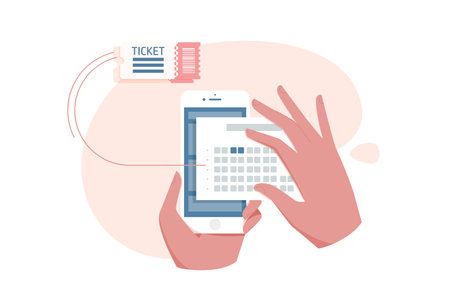 Smartphone Event Bookingのイラスト素材