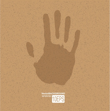 Handprint on paperのイラスト素材
