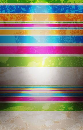 Old room, grunge interior vector backgroundのイラスト素材