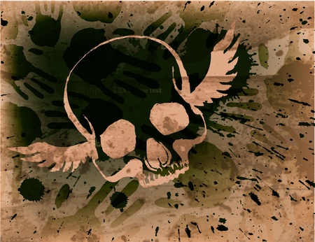 skull and grunge vector backgroundのイラスト素材