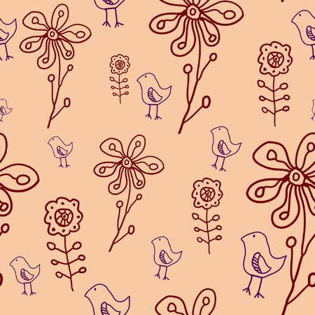 floral seamless patternのイラスト素材