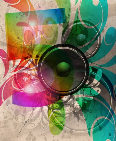 vector colorful music background illustrationのイラスト素材