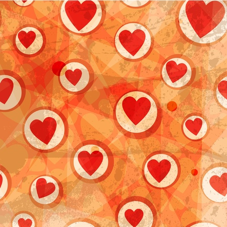 Grunge hearts vector backgroundのイラスト素材