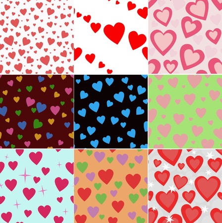 valentine seamless hearts patternのイラスト素材