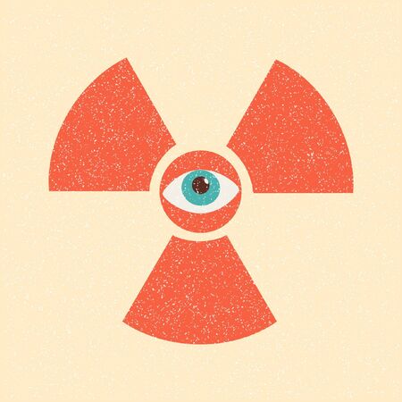 radiation symbol retro posterのイラスト素材