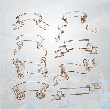 decorative vintage ribbonsのイラスト素材