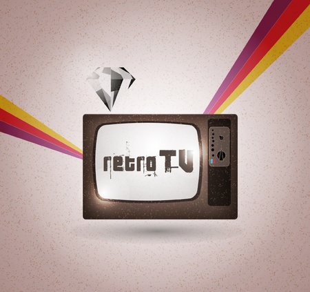  retro tvのイラスト素材