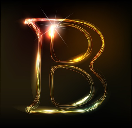 Glowing neon font. Shiny letterのイラスト素材