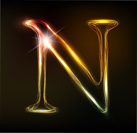 Glowing neon font. Shiny letterのイラスト素材